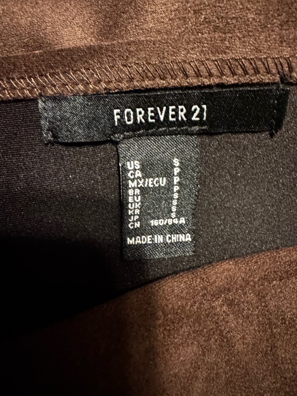Forever 21 Dark Brown Crew Neck Top